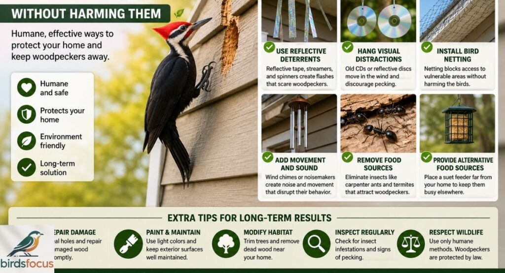 How to Get Rid of Woodpeckers Without Harming Them