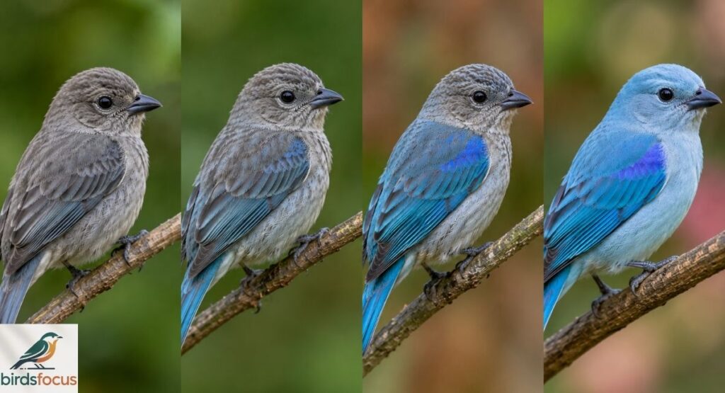 Juvenile and Immature Blue Gray Tanager Plumage