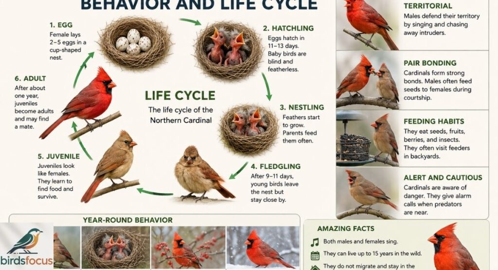 Northern Cardinal Behavior and Life Cycle