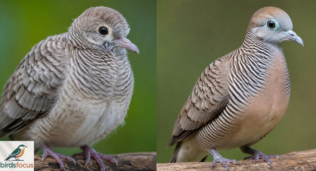 Juvenile vs Adult Zebra Dove